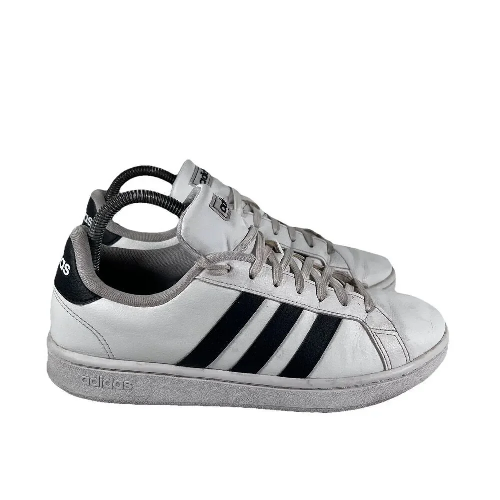 Adidas Grand Court White Black Lace Up Shoes Sneakers Women's Size 8.5 F36483